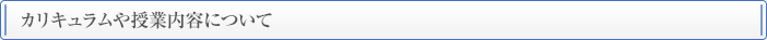 カリキュラムや授業内容について